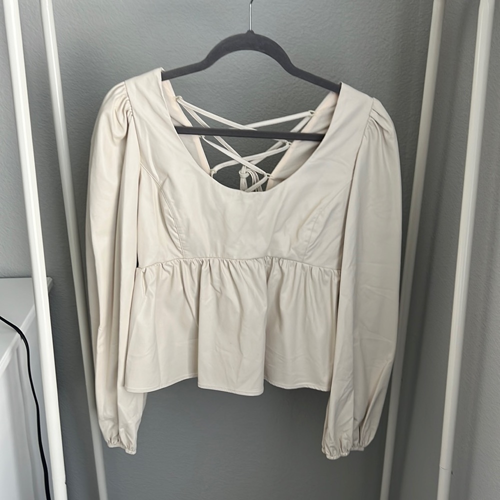 Leather Criss Cross Top